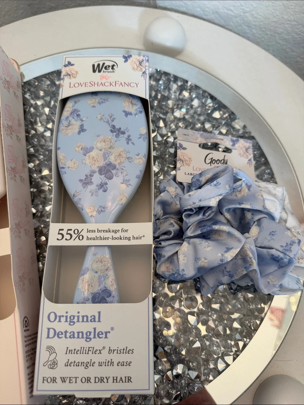 LoveShackFancy Kids Paddle Detangler - Pink Floral